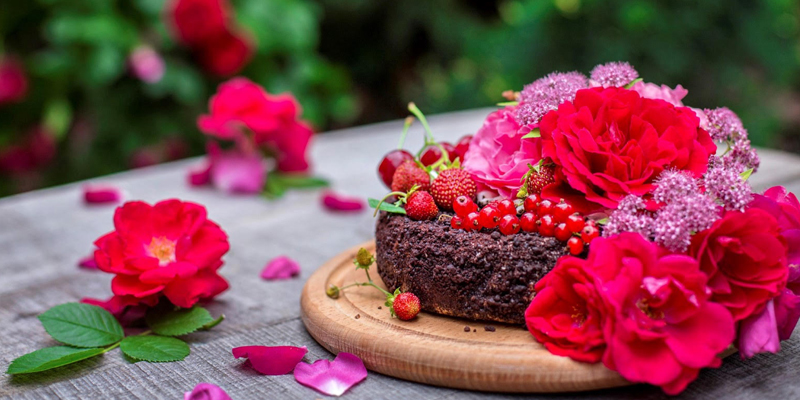 Flowers and Cake